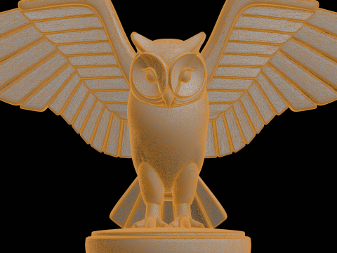 Stylized Owl Sculpture 3D Print Model