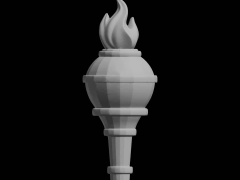 Stilize Meşale 3D Baskı Modeli Dekoratif Prop 3D Baskı Modeli