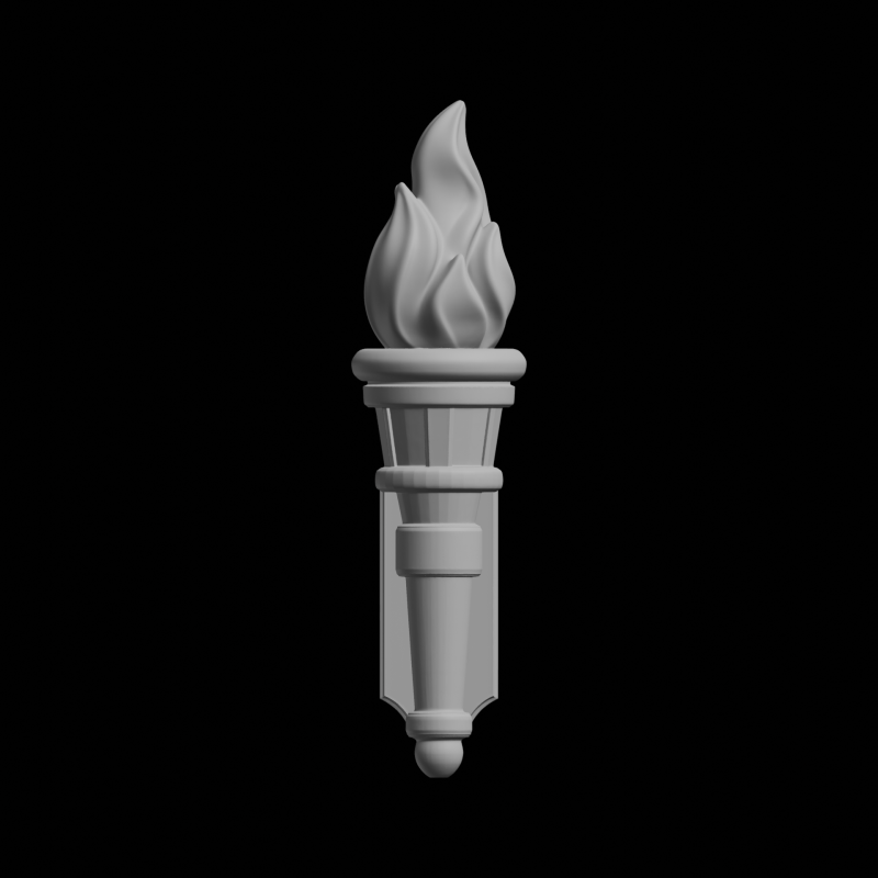 Torch Wall Sconce Home Decor 3D Print Model .c4d .max .obj .3ds .fbx .stl .blend 
