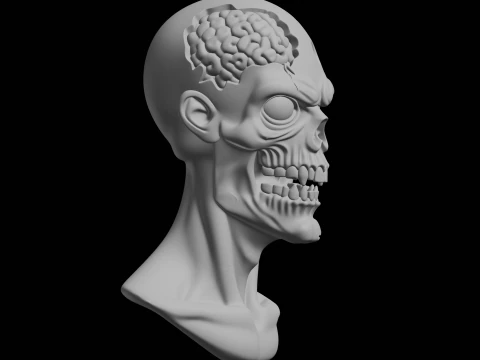 Zombie Bust Horror Character 3D Print Model