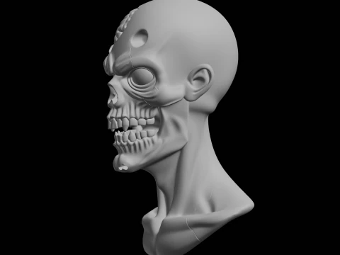 Zombie Bust Horror Character 3D Print Model