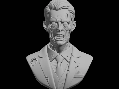 Zombi Beyefendi B&uuml;st&uuml; 3D Baskı Modeli