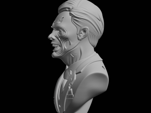 Patung Pria Zombie Model Cetak 3D