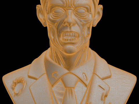 Patung Pria Zombie Model Cetak 3D