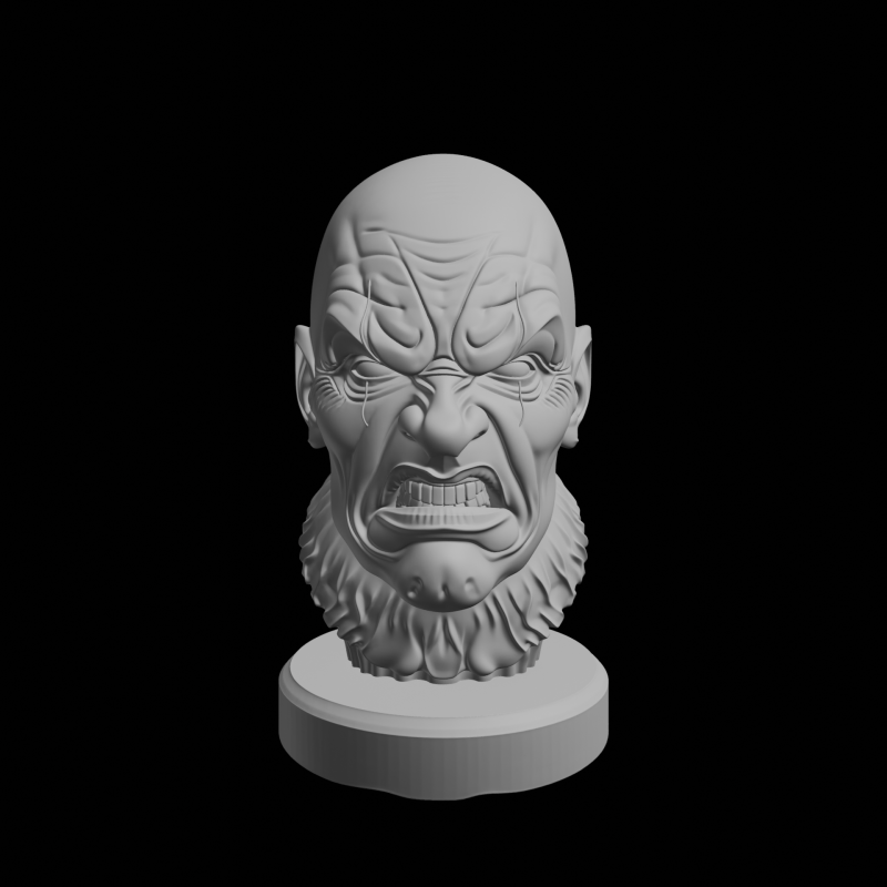 Angry Creepy Clown Bust 3D Print Model .c4d .max .obj .3ds .fbx .stl .blend 
