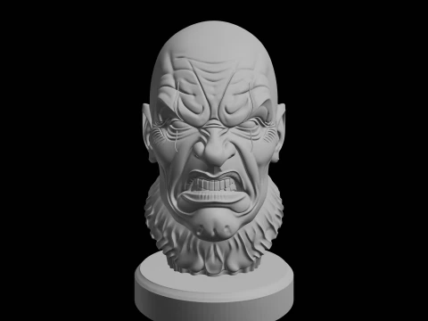 Angry Creepy Clown Bust 3D Print Model