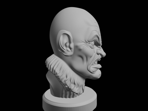 Angry Creepy Clown Bust 3D Print Model