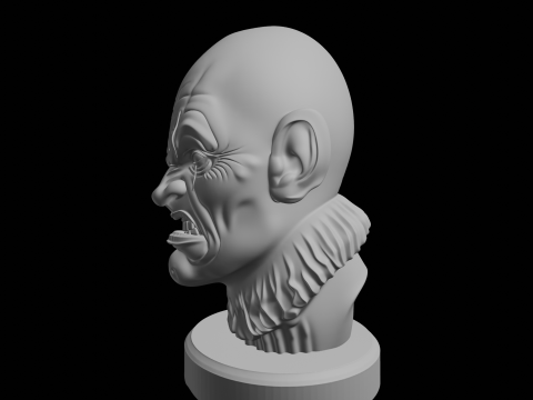 Angry Creepy Clown Bust 3D Print Model