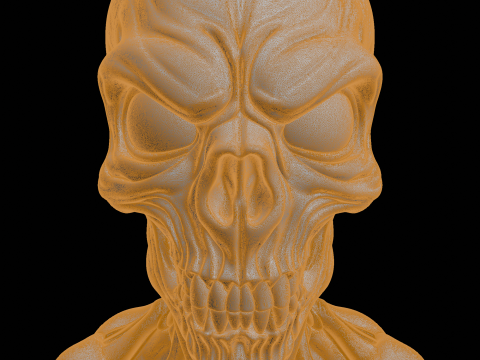 Angry Skull Bust 3D Print Model