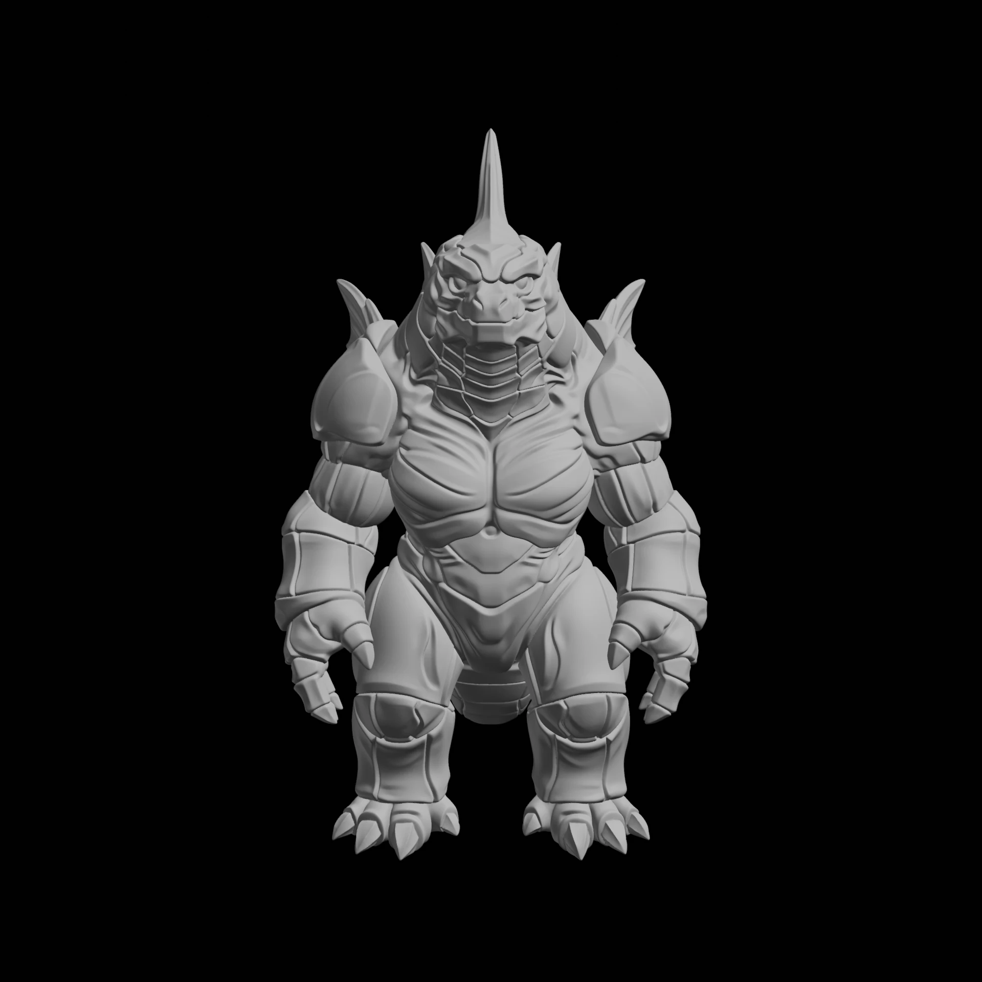 Armored Kaiju Creature 3D Print Model .c4d .max .obj .3ds .fbx .stl .blend 