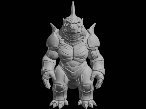Zırhlı Kaiju Yaratığı 3D Baskı Modeli