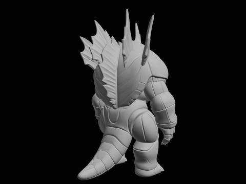 Armored Kaiju Creature 3D Print Model