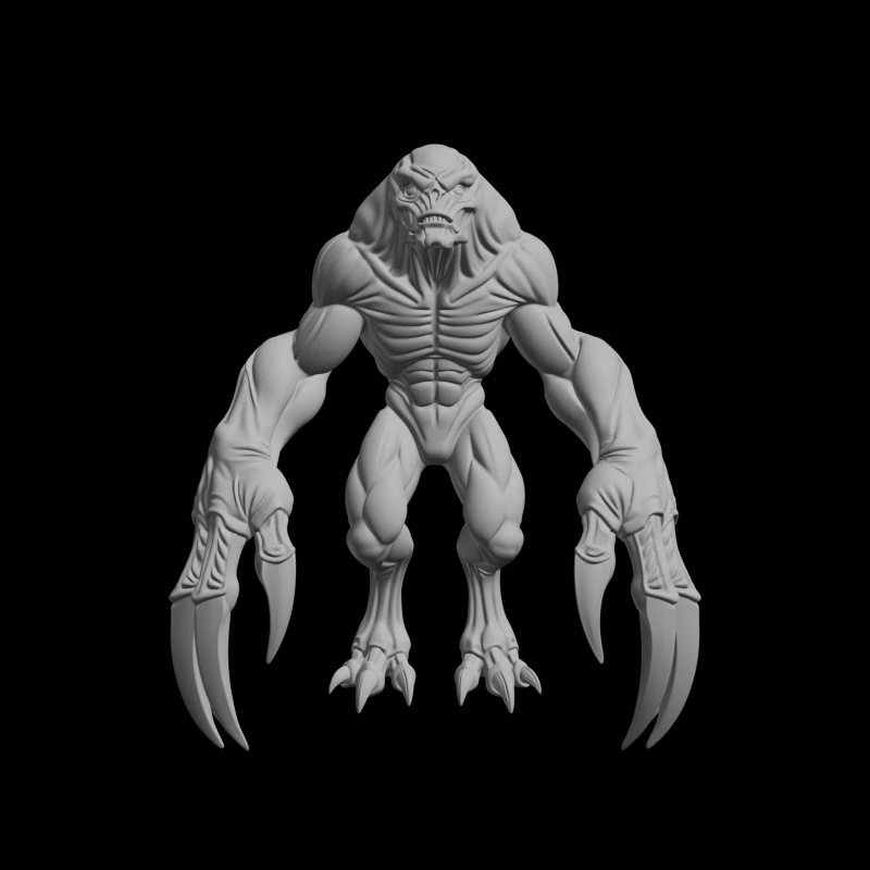 Pençeli Canavar Yaratık 3D Baskı Modeli .c4d .max .obj .3ds .fbx .stl .blend