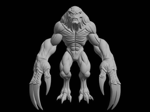 Clawed Monster Creature 3D Print Model
