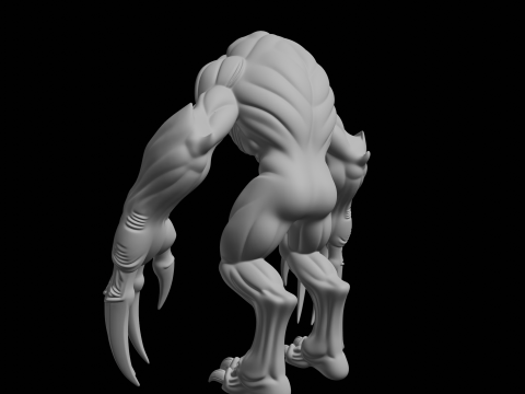 利爪怪物生物 3D 打印模型