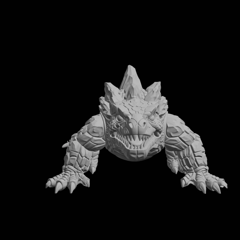 Derin Taş Canavarı 3D Baskı Modeli .c4d .max .obj .3ds .fbx .stl .blend