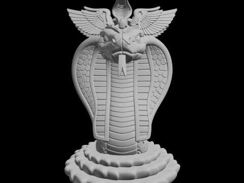 Extended Cobra Egyptian Style Pharaohic Serpent Decor 3D Print Model