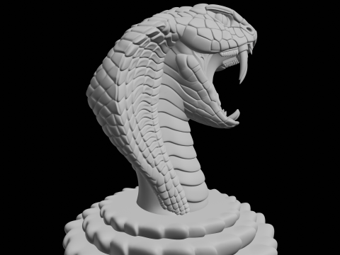 Extended Cobra with Open Fangs 3D Print Model