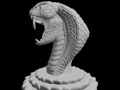 Extended Cobra with Open Fangs 3D Print Model