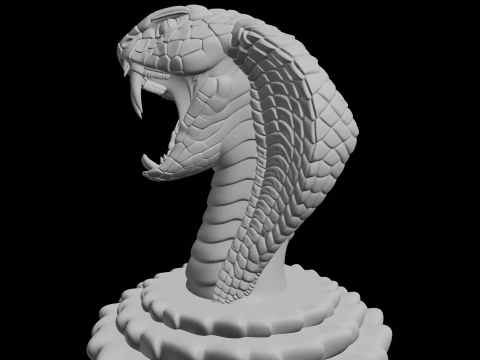 Extended Cobra with Open Fangs 3D Print Model