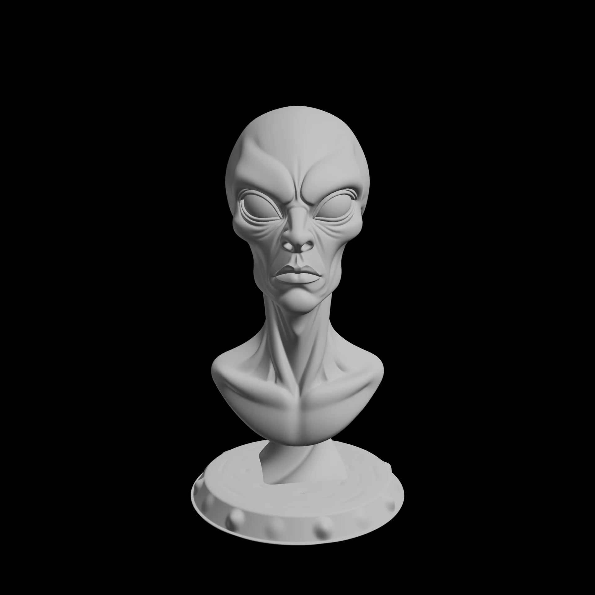 Extraterrestrial Bust Sci Fi Sculpture 3D Print Model .c4d .max .obj .3ds .fbx .stl .blend
