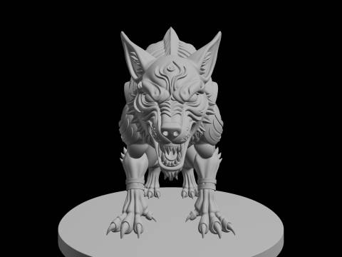 Fantasy Wolf Monster 3D Print Model