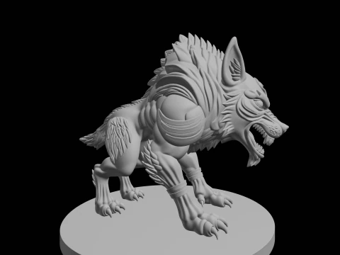 Fantasy Wolf Monster 3D Print Model