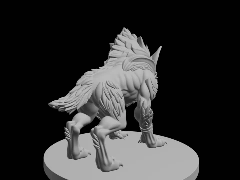 Fantasy Wolf Monster 3D Print Model