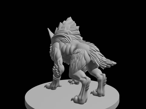 Fantasy Wolf Monster 3D Print Model