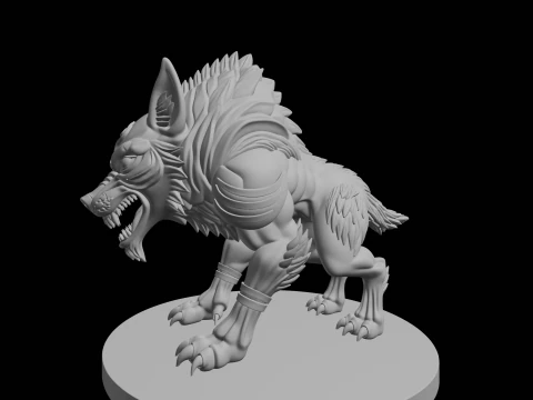Fantasy Wolf Monster 3D Print Model