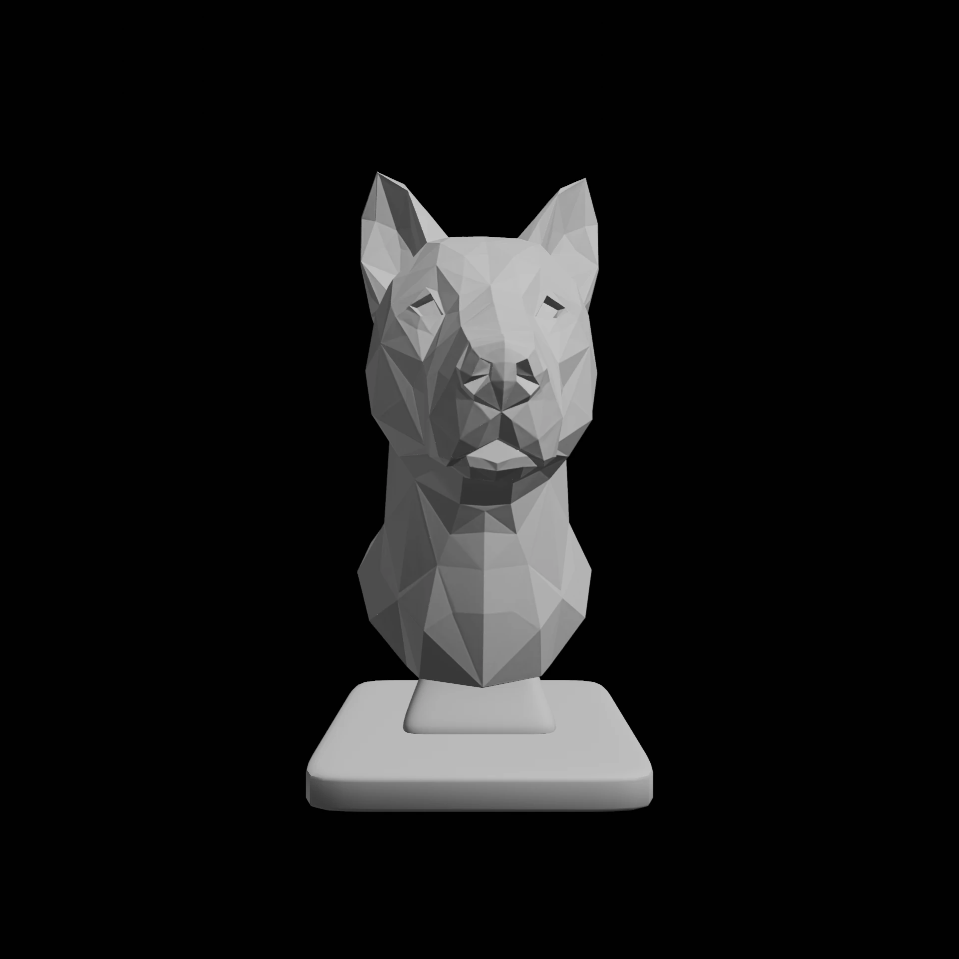 Geometric Dog Bust Low Poly Canine Sculpture 3D Print Model .c4d .max .obj .3ds .fbx .stl .blend 