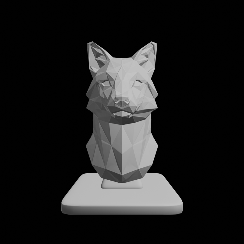 Geometric Fox Bust Low Poly Sculpture 3D Print Model .c4d .max .obj .3ds .fbx .stl .blend 