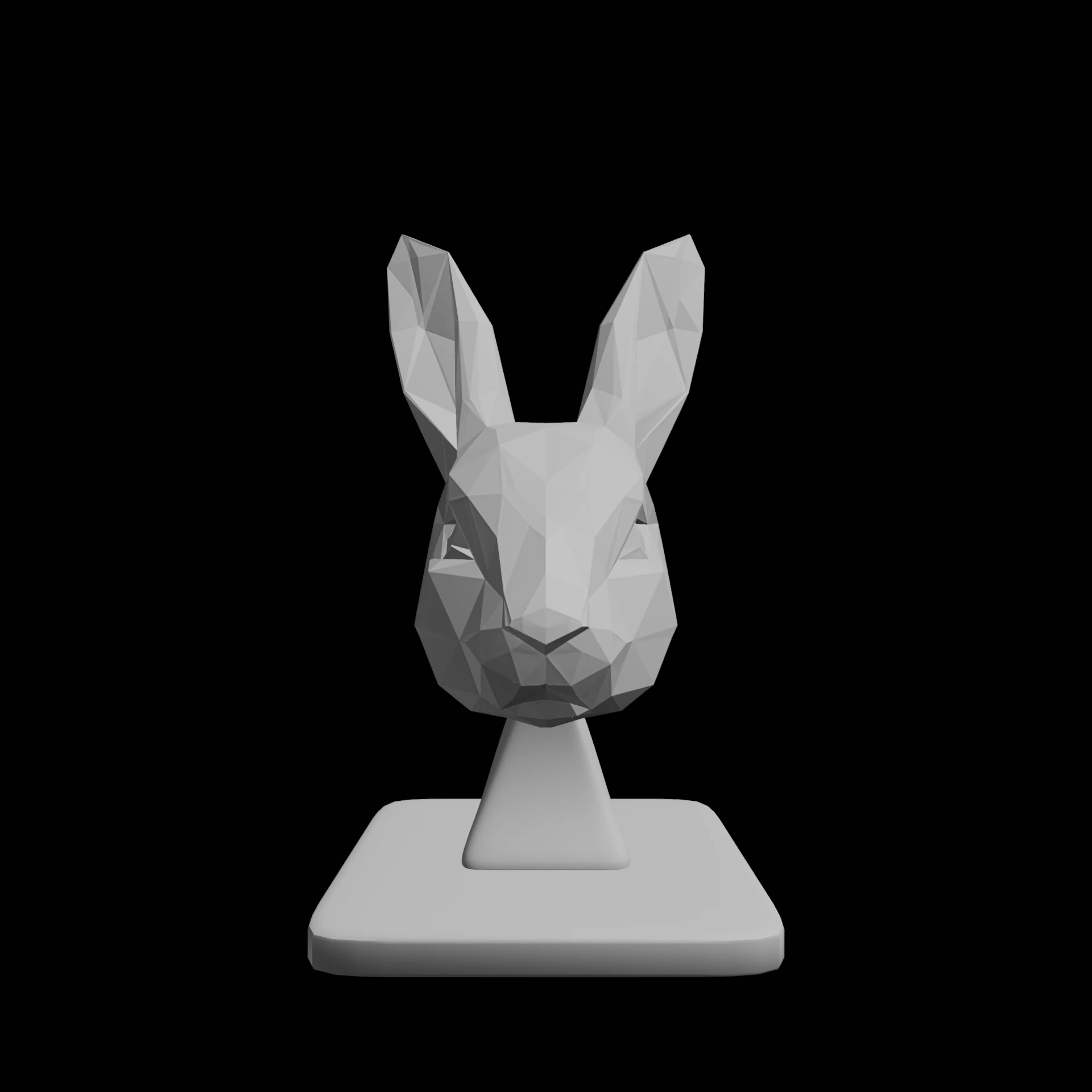 Geometric Low Poly Rabbit Sculpture 3D Print Model .c4d .max .obj .3ds .fbx .stl .blend