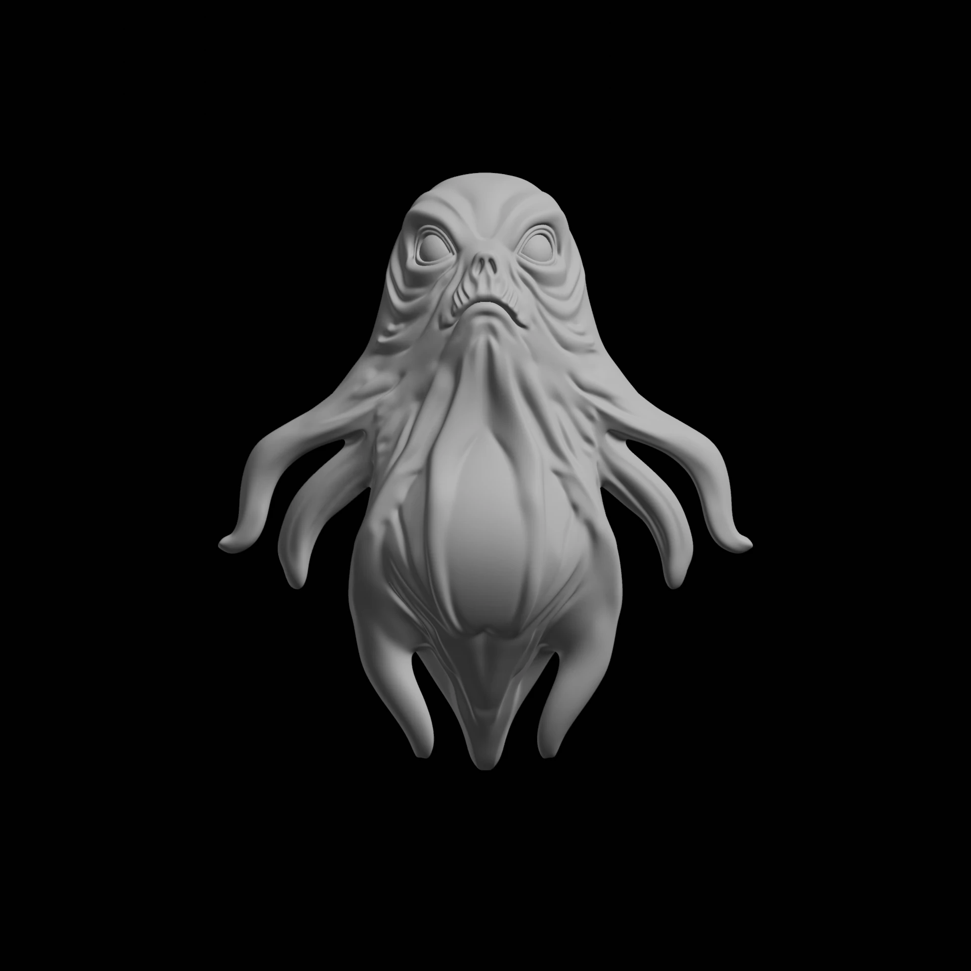 Ghost Creature Sculpture 3D Print Model .c4d .max .obj .3ds .fbx .stl .blend 
