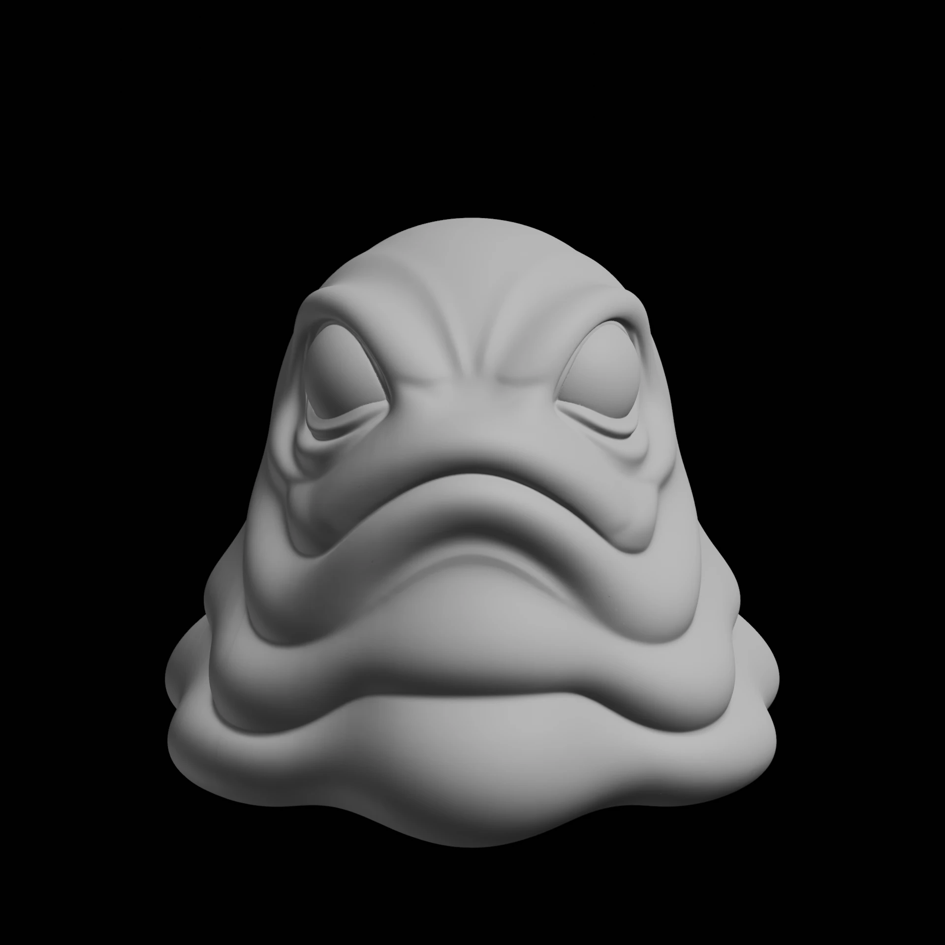Grumpy Blob Creature 3D Print Model .c4d .max .obj .3ds .fbx .stl .blend 