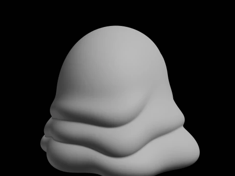 Grumpy Blob Creature 3D Print Model