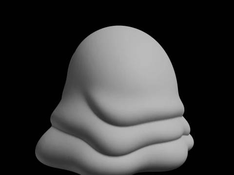 Grumpy Blob Creature 3D Print Model