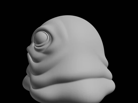 Grumpy Blob Creature 3D Print Model