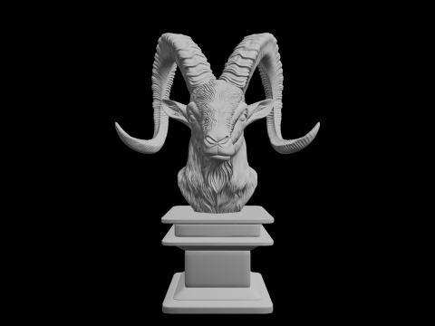 Busto di testa di capra di stambecco Modello di stampa 3D