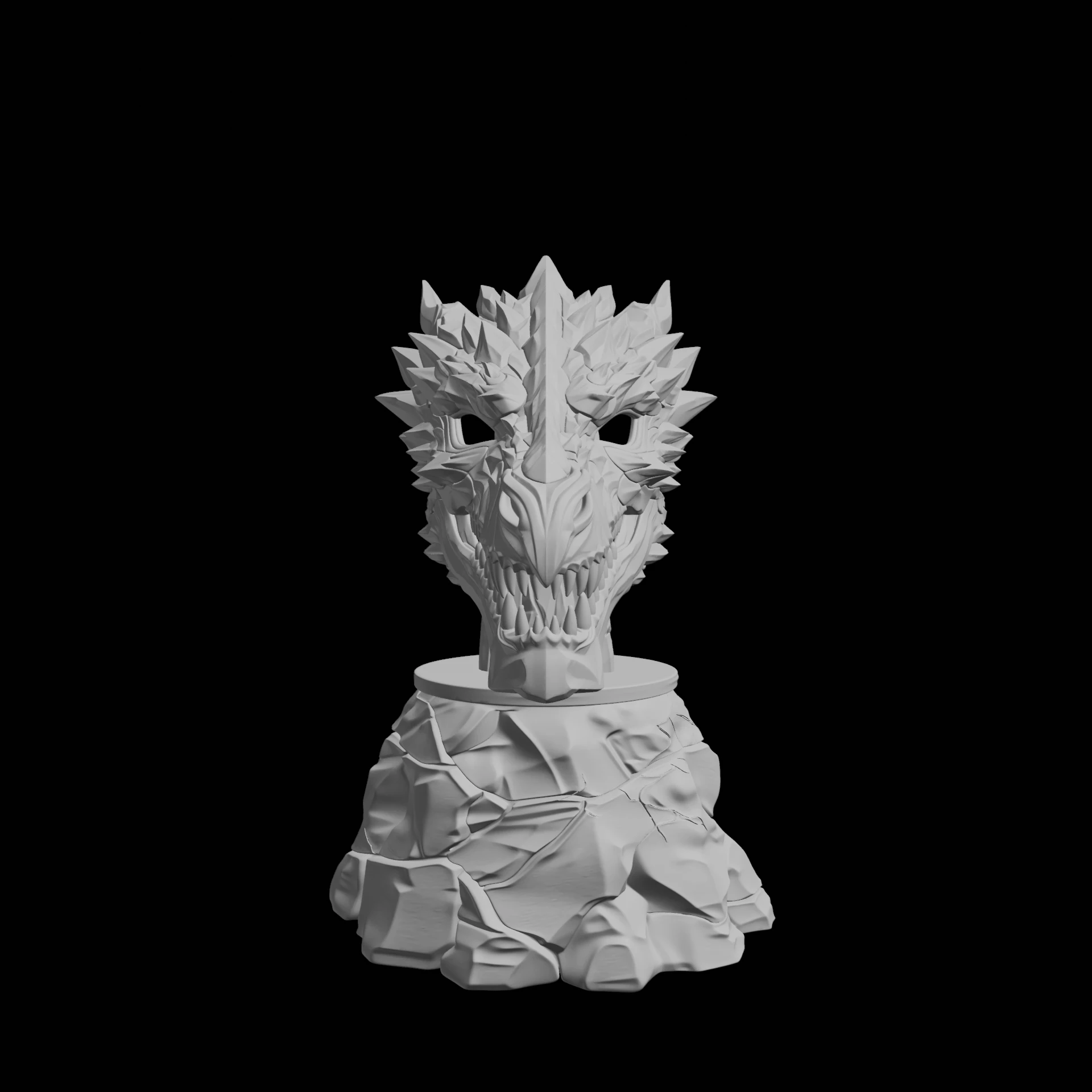 Ice Shard Dragon Mask 3D Print Model .c4d .max .obj .3ds .fbx .stl .blend 