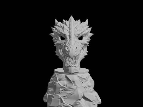 Ice Shard Dragon Mask 3D Print Model