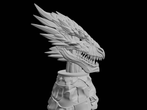 Ice Shard Dragon Mask 3D Print Model