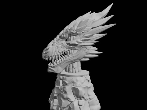 Ice Shard Dragon Mask 3D Print Model