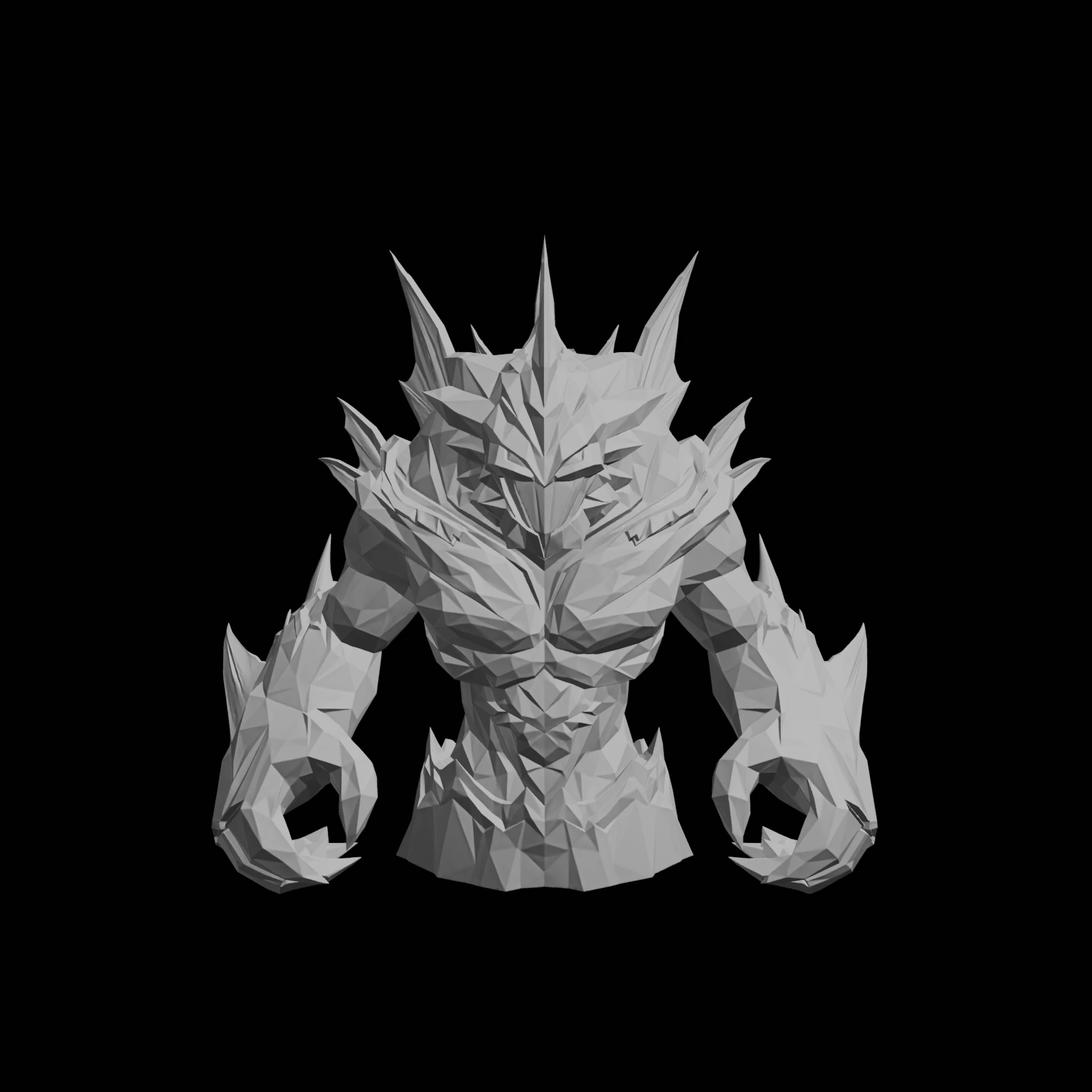 Ice Monster Bust 3D Print Model .c4d .max .obj .3ds .fbx .stl .blend 