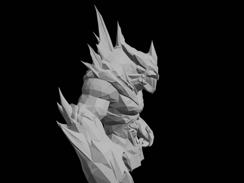 Ice Monster Bust 3D Print Model