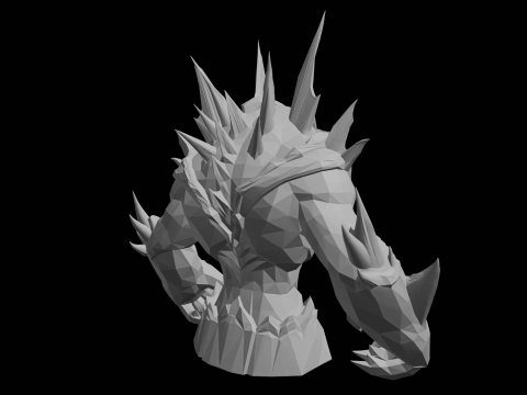 Ice Monster Bust 3D Print Model
