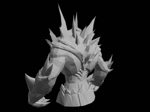 Ice Monster Bust 3D Print Model