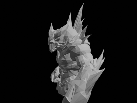 Ice Monster Bust 3D Print Model