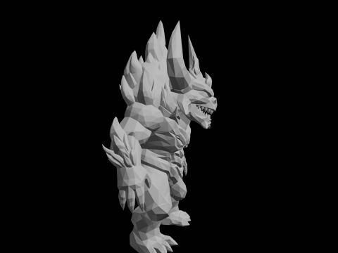 Dem&ocirc;nio de Fogo Low Poly Modelo de Impressão 3D