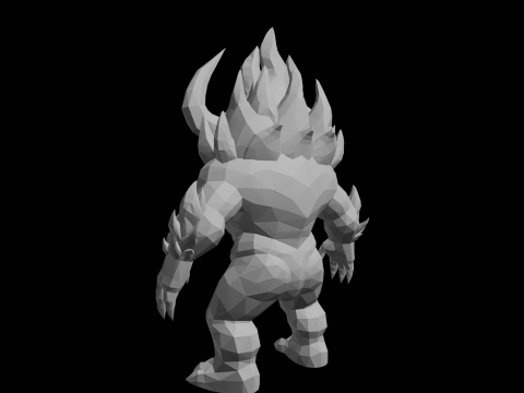 Dem&ocirc;nio de Fogo Low Poly Modelo de Impressão 3D